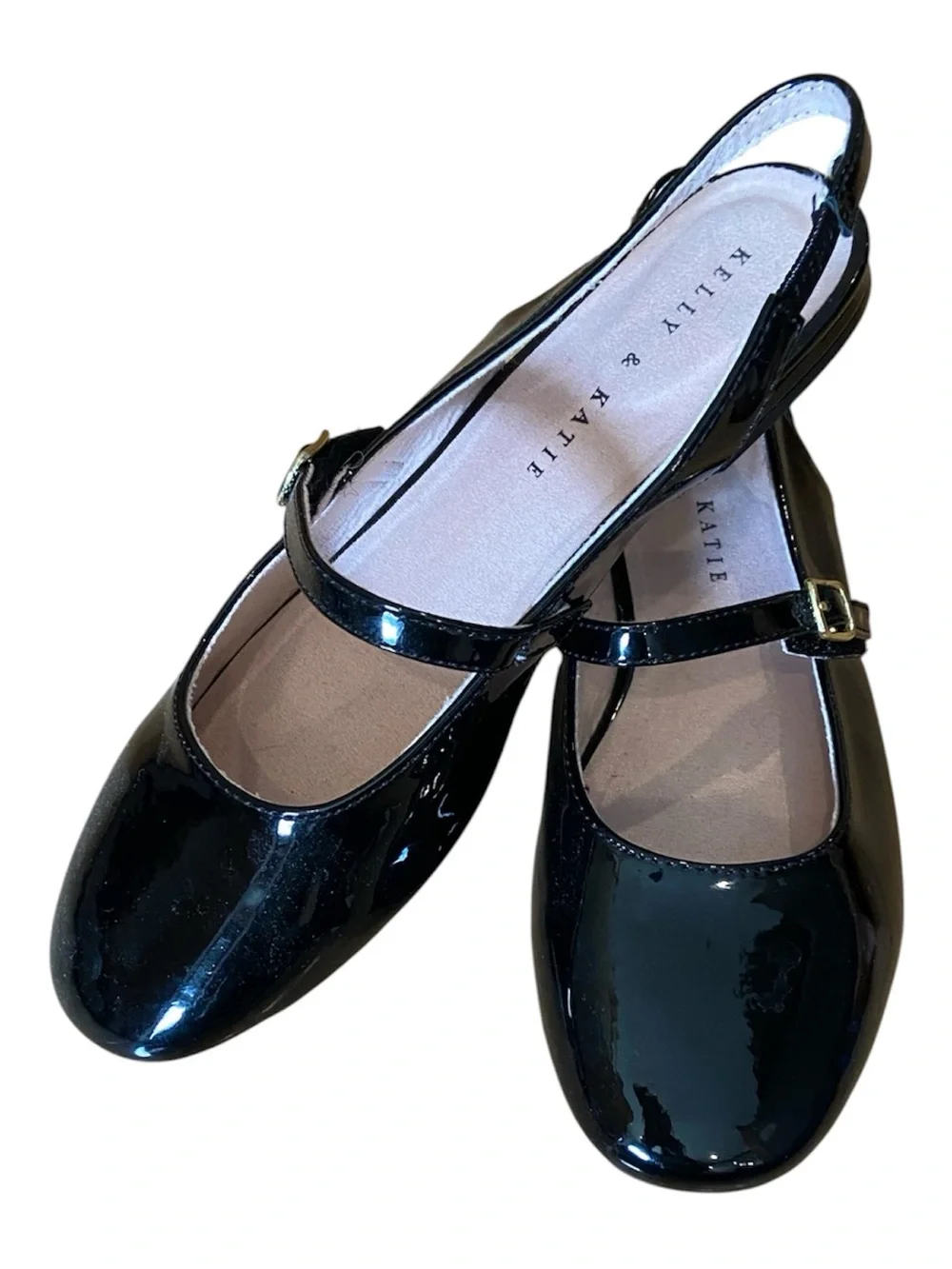 Kelly & Katie Black Patent Mary Jane Slingback Flats